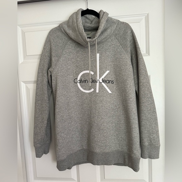 Calvin Klein Jeans Tops - Heather Grey Cowl Neck Calvin Klein Sweatshirt - Size L